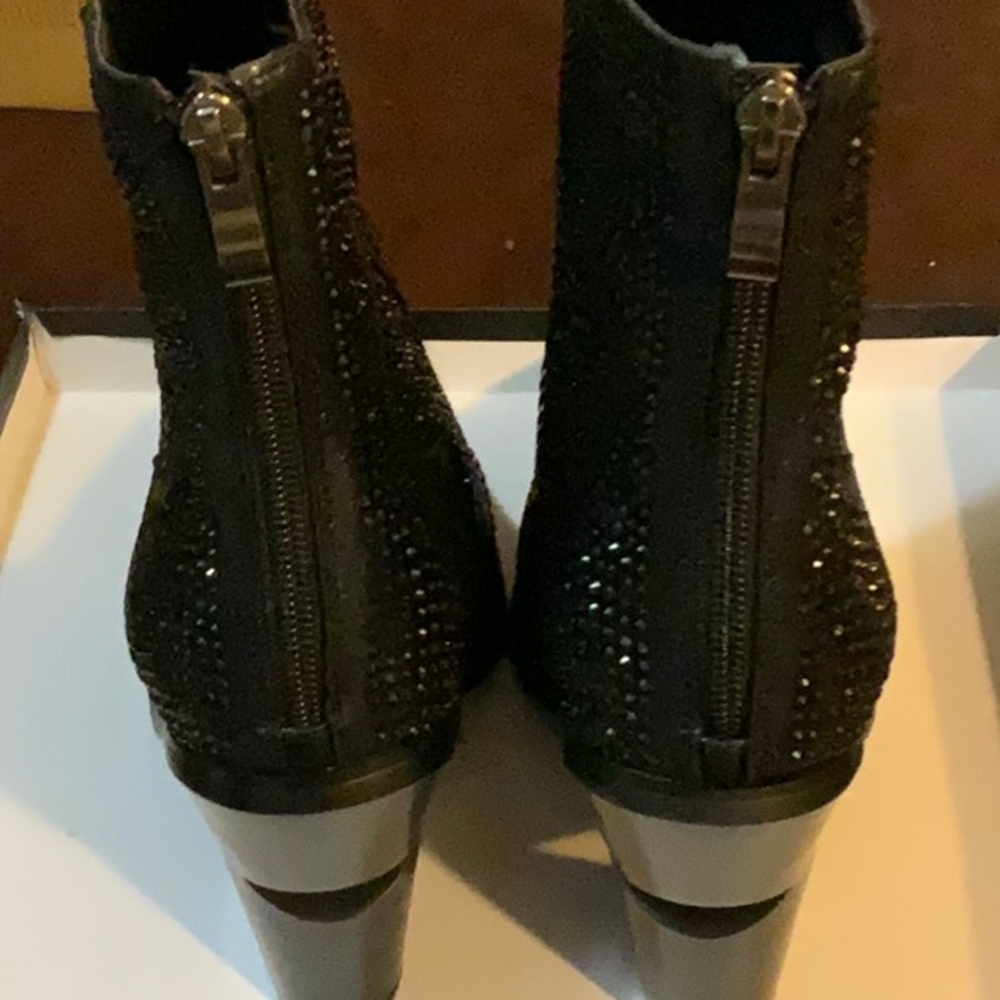 Azalea Wang Sparkling Black Heeled Boots - Picture 4 of 4